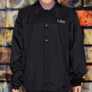 Black LRG Nylon Snap Button Windbreaker- 2X-Large
